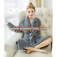 adult popcorn embossed coral fleece robe