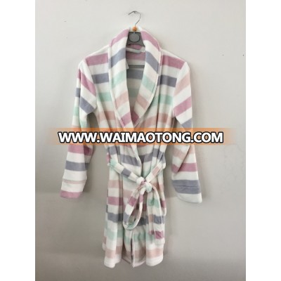 women' striped flannel robe