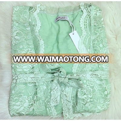 mint lady's lace robe