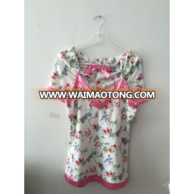 contrast chinese bird style babydoll